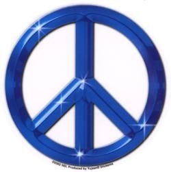 blue peace sign sticker