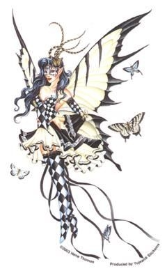 symphony in black & white fairy sticker