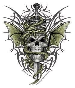 gothic skull sticker