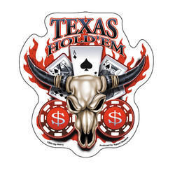 Texas Hold 'Em Bullhead Sticker