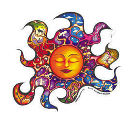 dan morris sleeping sun sticker