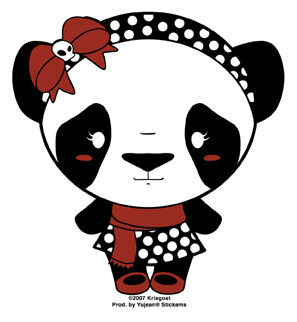 krisgoat panda girl sticker
