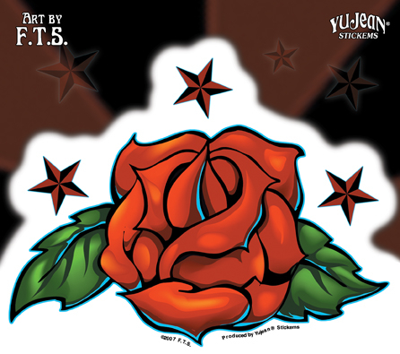 tattoo rose sticker