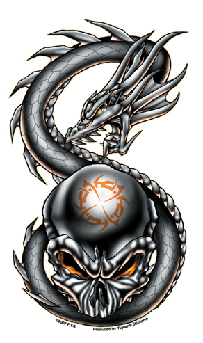 wrath skull and dragon sticker