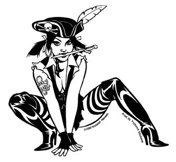 punky pirate girl sticker