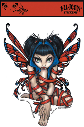 red ribbon fairy sticker
