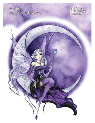 purple moon sticker