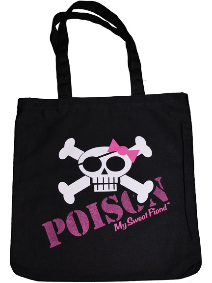 my sweet fiend skull & crossbones tote