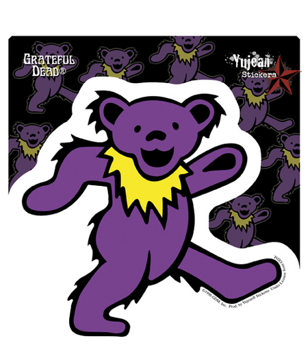 purple grateful dead dancing bear sticker