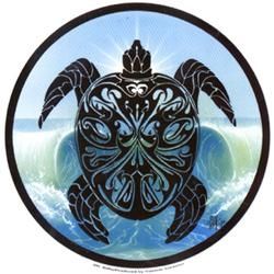 Parting Waves Tribal Sea Turtle Sticker