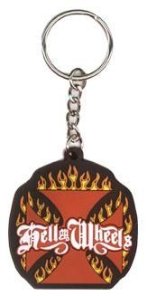 closeout - hell on wheels rubber keychain