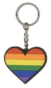 rainbow gay pride heart keychain