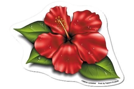 hibiscus flower die-cut magnet