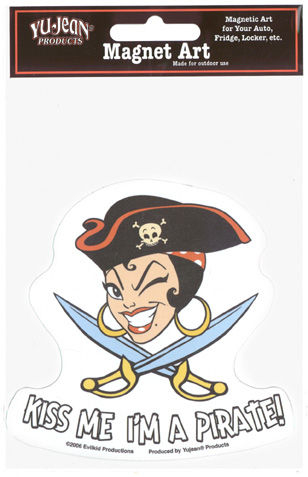 kiss me i'm a pirate die-cut magnet