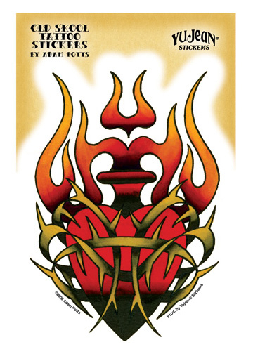 adam potts tribal sacred heart sticker