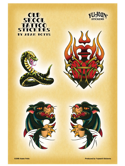 Adam Potts Old Skool Tattoo Panther Multi-Pak Stickers