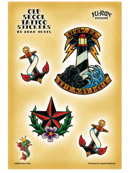 Adam Potts Nautical Old Skool Tattoo MultiPak Stickers