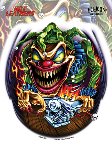 Hot Leathers Killer Clown Biker Sticker Hot Leathers Killer Clown Biker Sticker