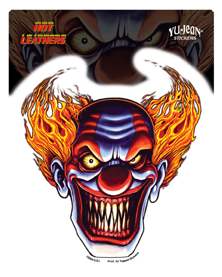 Hot Leathers Evil Clown Biker Sticker