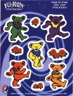 Grateful dead dancing bear sticker multi-pak