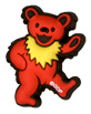 grateful dead dancing bear rubber button - red
