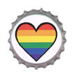 gay pride rainbow heart retro button