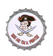 kiss me i'm a pirate retro button