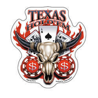 Texas Hold 'Em Bullhead Sticker