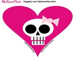 My Sweet Fiend Girly Skull Sticker