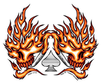 Light Em Up Flaming Skulls Sticker