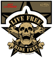 Hot Leathers Live Free Skull Sticker