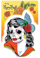 Sunny Buick Lady Skull Sticker
