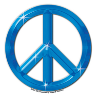 Blue Chrome Peace Sign Mini, Pack of 25