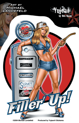 Filler' Up Pinup Sticker