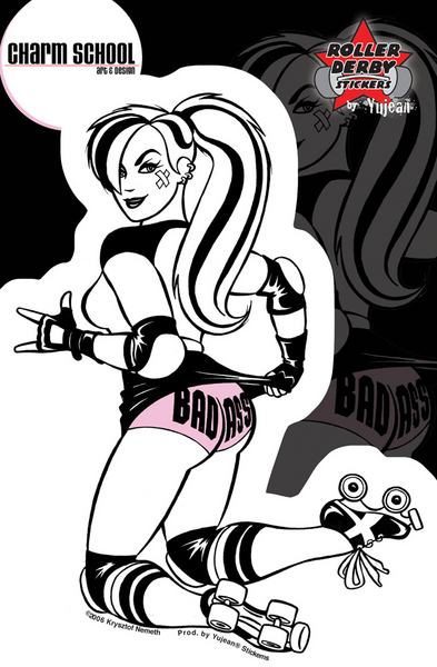 Bad Ass Roller Derby Sticker