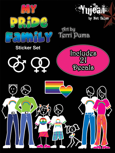 My Gay Pride Stick Family Sticker Pack