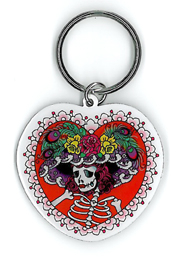 Sunny Buick Flower Hat Sugar Skull Keyring | Keyrings