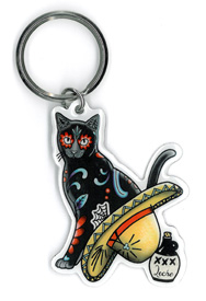 Cali Gato Con Sombrero Keyring | Cali