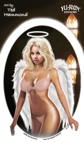 Ted Hammond Angel Pinup sticker