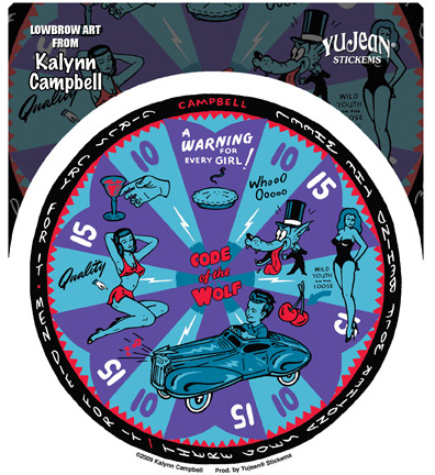 Kalynn Campbell Lowbrow Wolf Gameboard Sticker