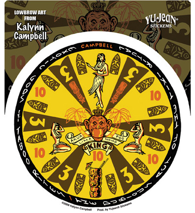 Kalynn Campbell Tiki Gameboard Sticker