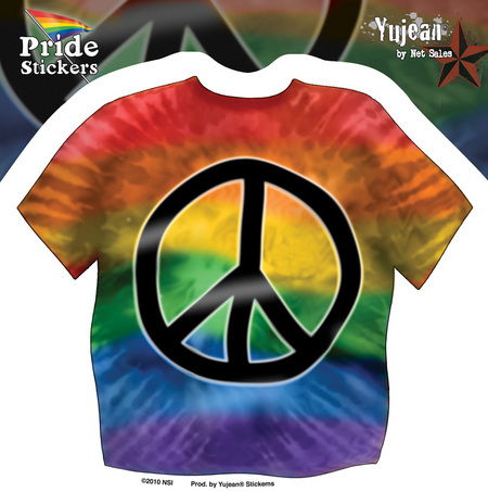 Tie Dye Gay Pride Peace Sticker | Peace and Eco 