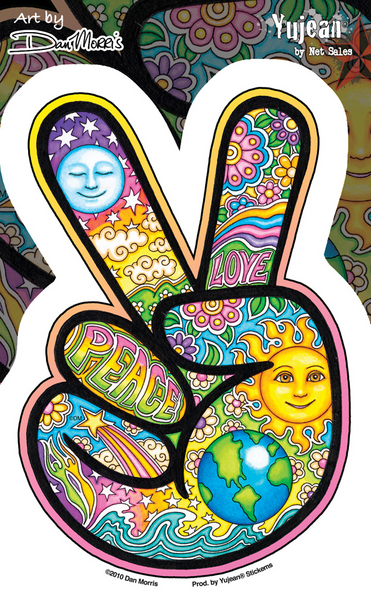 Dan Morris Peace Hand Sticker | Window Stickers: Clear Backing, Put Them Anywhere!