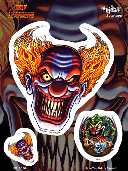 Hot Leathers Evil Clown Biker 6x8 Sticker | CLEARANCE!!