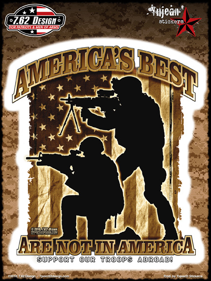 7.62 Design America's Best 6x8 Sticker | Window Stickers: Clear Backing, Put Them Anywhere!