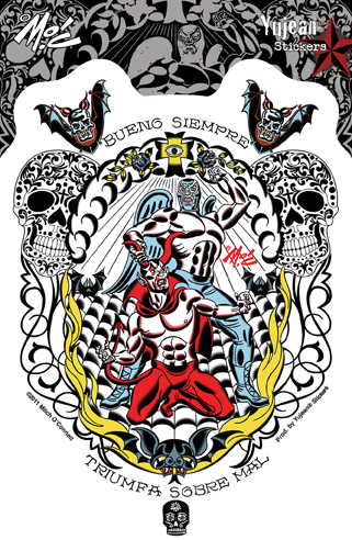 Mitch O'Connell Lucha Libre Sticker | Tattoo