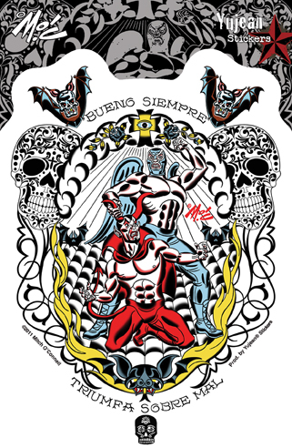 Mitch O'Connell Lucha Libre Sticker | Stickers