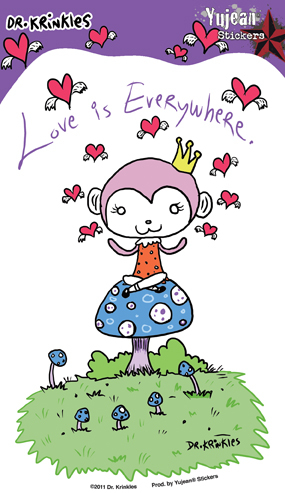 Dr Krinkles Love is Everywhere Sticker | Hippie