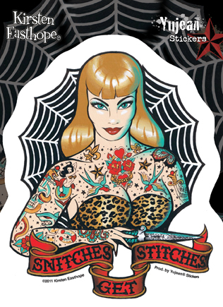 Kirsten Easthope Snitches Get Stitches Sticker | Tattoo