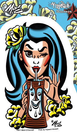 Mitch O'Connell Tiki Time Sticker | Tropical